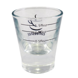 FT17051 - COFFEESHOT GLASS 2OZ LINED AT 0.5 / 1.0 / 1.5 FLOZ